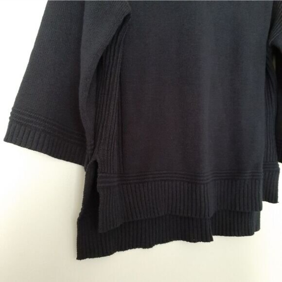 JOE FRESH \ High-Low Hem Relaxed Fit V-Neck Pullover Sweater Navy Blue Sz S - Picture 7 of 14